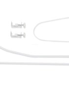 AMY Baldachin din tul funda din bumbac imprimeu lenjerie Inimioare roz 300x160 cm suport de prindere inclus 153h cm