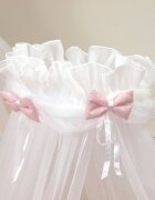AMY Baldachin din tul pentru patut bebe Sky Bunny Pink 160 x 600 cm