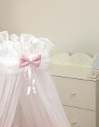 AMY Baldachin din tul pentru patut bebe Sky Bunny Pink 160 x 600 cm suport prindere inclus