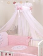 AMY Baldachin din tul pentru patut bebe Sky Bunny Pink 160 x 600 cm suport prindere inclus