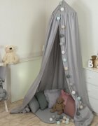 AMY Baldachin suspendat multifunctional pentru copii Pure Grey bumbac 250x320 cm