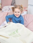 AMY Covoras de joaca termic pliabil din bumbac si umplutura antialergica BabySoft Pure Rose Frunza 150x105x5cm