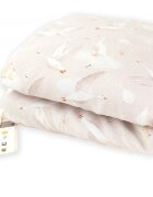 AMY Pilota pentru copii din bumbac cu fata dubla si umplutura hipoalergenica BabySoft Gasca bej 140x100cm
