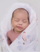 AMY Pilota pentru copii Nature Bamboo by din bambus si umplutura hipoalergenica BabySoft pasari mint