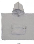 AMY Prosop 60x65 cm din bumbac muselina cu gluga si buzunar pentru bebelusi si copii Poncho gri
