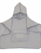 AMY Prosop 60x65 cm din bumbac muselina cu gluga si buzunar pentru bebelusi si copii Poncho gri
