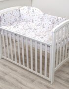 AMY Set lenjerie din bumbac cu protectie laterala pentru pat bebe 120 x 60 cm Circ Blue