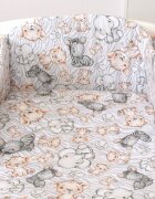 AMY Set lenjerie din bumbac cu protectie laterala pentru pat bebe 120 x 60 cm Safari bej