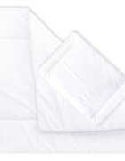 AMY Set pilota 135 x 100 cm si perna 40 x 60 cm pentru copii bumbac si umplutura BabySoft alb