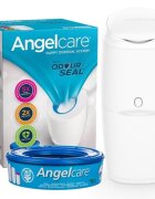 ANGELCARE Cos ermetic pentru scutece Classic capacitate pana la 128 scutece usor de utilizat si curatat cu 1 rezerva inclusa care blocheaza mirosurile bacteriile si germenii