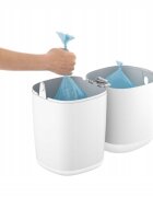ANGELCARE Cos ermetic pentru scutece Classic Gri capacitate pana la 128 scutece usor de utilizat si curatat cu 1 rezerva inclusa care blocheaza mirosurile bacteriile si germenii