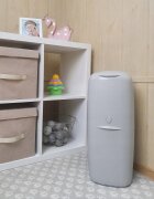 ANGELCARE Cos ermetic pentru scutece Gri capacitate pana la 140 scutece usor de utilizat si curatat cu 5 rezerve Classic incluse care blocheaza mirosurile bacteriile si germenii