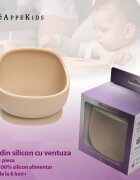 APPEKIDS Bol din silicon cu ventuza Classic Bubble Beige