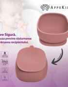 APPEKIDS Bol din silicon cu ventuza Classic Old Rose