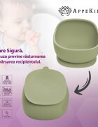 APPEKIDS Bol din silicon cu ventuza Classic Raw Green