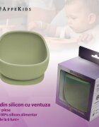 APPEKIDS Bol din silicon cu ventuza Classic Raw Green