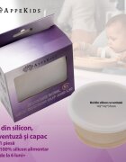 APPEKIDS Bol din silicon cu ventuza si capac Bubble Beige