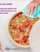 APPEKIDS Bol din silicon cu ventuza si capac Bubble Beige