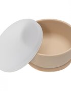 APPEKIDS Bol din silicon cu ventuza si capac Bubble Beige