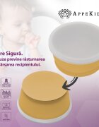 APPEKIDS Bol din silicon cu ventuza si capac Honey