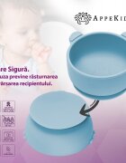 APPEKIDS Bol din silicon cu ventuza The Little Bear Aqua Blue