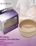 APPEKIDS Bol din silicon cu ventuza The Little Bear Bubble Beige