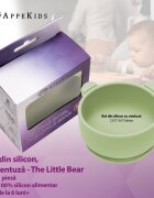 APPEKIDS Bol din silicon cu ventuza The Little Bear Raw Green