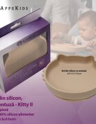 APPEKIDS Bol din silicon Kitty II Bubble Beige