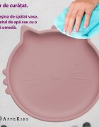 APPEKIDS Bol din silicon Kitty II Old Rose