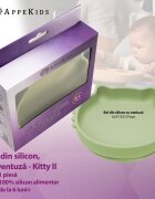 APPEKIDS Bol din silicon Kitty II Raw Green
