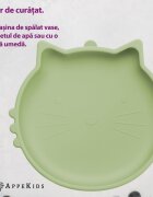 APPEKIDS Bol din silicon Kitty II Raw Green