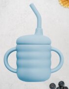 APPEKIDS Cana din silicon cu pai Aqua Blue