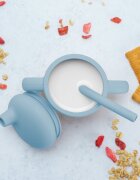 APPEKIDS Cana din silicon cu pai Aqua Blue