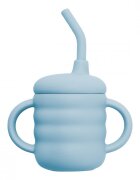 APPEKIDS Cana din silicon cu pai Aqua Blue