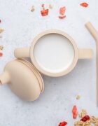 APPEKIDS Cana din silicon cu pai Bubble Beige