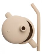 APPEKIDS Cana din silicon cu pai Bubble Beige