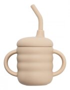APPEKIDS Cana din silicon cu pai Bubble Beige