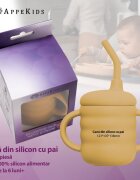 APPEKIDS Cana din silicon cu pai Honey