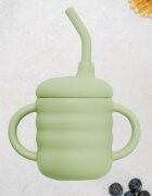 APPEKIDS Cana din silicon cu pai Raw Green