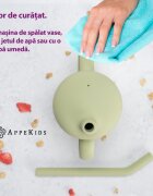 APPEKIDS Cana din silicon cu pai Raw Green