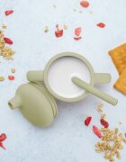 APPEKIDS Cana din silicon cu pai Raw Green