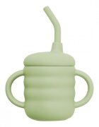APPEKIDS Cana din silicon cu pai Raw Green