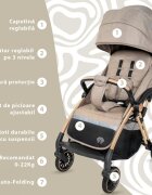 APPEKIDS Carucior sport Upp ultracompact cu pliere automata Bubble Beige