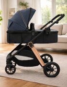 APPEKIDS Carucior transformabil 2 in 1 pentru copii Elite Navy Grey cu suspensii sezut reversibil accesorii greutate suportata 22 kg