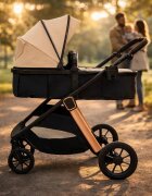 APPEKIDS Carucior transformabil 2 in 1 pentru copii Elite Sand cu suspensii sezut reversibil accesorii greutate suportata 22 kg