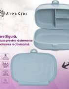 APPEKIDS Caserola compartimentata din silicon cu ventuza Magic Box Aqua Blue