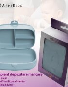 APPEKIDS Caserola compartimentata din silicon cu ventuza Magic Box Aqua Blue