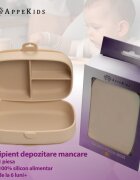 APPEKIDS Caserola compartimentata din silicon cu ventuza Magic Box Bubble Beige