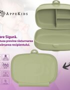 APPEKIDS Caserola compartimentata din silicon cu ventuza Magic Box Raw Green