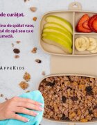 APPEKIDS Caserola compartimentata din silicon cu ventuza Magic Box Raw Green
